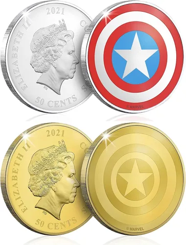 Miniatura 9 de Paquete completo de la colección completa conmemorativa oficial del Capitán América, 14 monedas/medallas de las escenas más memorables