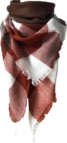 Miniatura 82 de Wander Agio - Bufanda envolvente con diseño a cuadros o triangular para mujer, cálida y larga, de punto, sensación de cachemira, chal