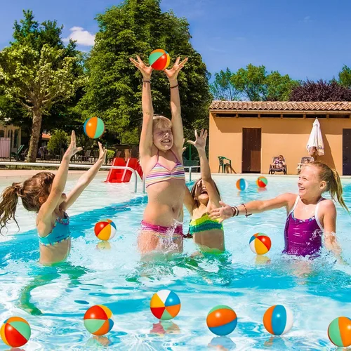 Miniatura 7 de Mini bolas de estrés para la playa para niños, 36 bolas de espuma de alivio del estrés del arco iris, juego de piscina, pelotas deportivas