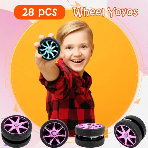 Miniatura 7 de 40 piezas de juguetes Yoyos de plástico con ruedas en varios colores para principiantes, adultos, adolescentes, cumpleaños, carreras, fiestas