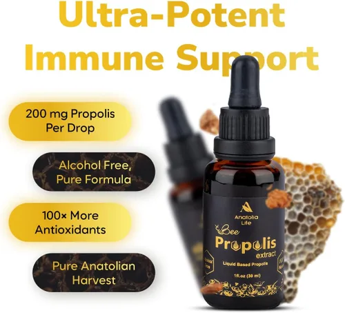 Miniatura 2 de Extracto de propóleo natural de abeja, 1.0 fl oz, tintura líquida avanzada para reforzar el sistema inmunológico y defensa estacional, suplemento