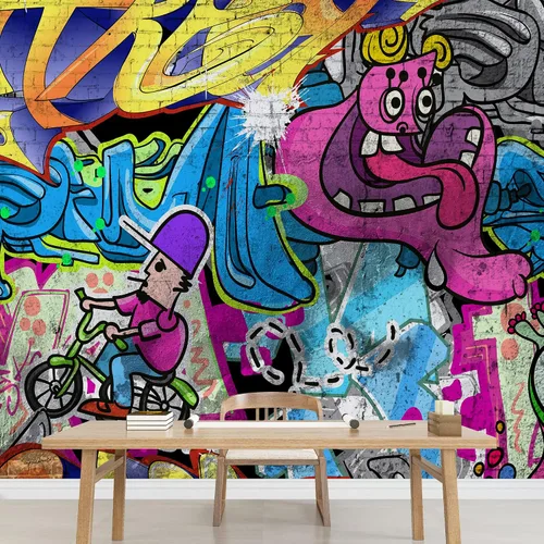 Miniatura 3 de wall26 - Graffiti colorido - Mural de pared grande, papel tapiz extraíble para despegar y pegar, decoración del hogar - 100x144 pulgadas Graffiti