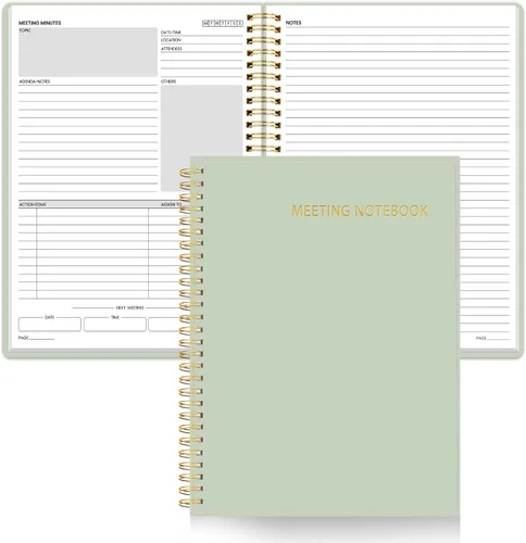 Miniatura 13 de SUNEE Half Meeting Half Note - Cuadernos profesionales de 8.5"x11" para el trabajo - 160 páginas, planificador de proyectos de tamaño A4, agenda