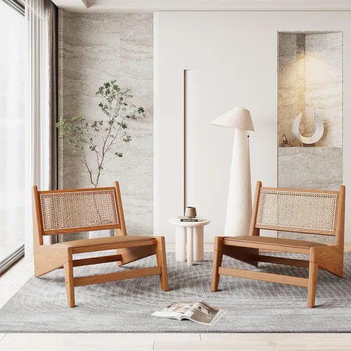 Miniatura 11 de HAOBO Home Silla de ratán moderna de mediados de siglo para lectura, sala de estar, dormitorio, hogar