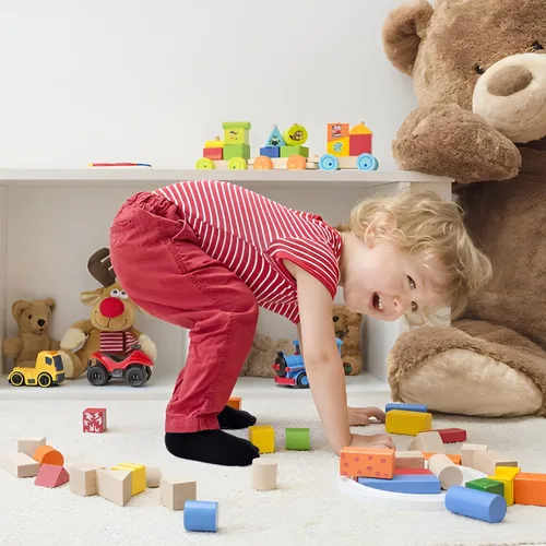 Miniatura 2 de 12 paquetes de calcetines antideslizantes para niños y bebés con agarres, 1-7 años, calcetines de algodón para tobillo para niños y niñas
