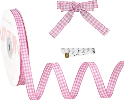 Miniatura 17 de VATIN Cinta a cuadros en blanco y negro – 3/8 pulgadas x 50 yardas, perfecta para cestas de Pascua, manualidades de primavera, envoltura de regalos