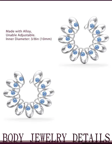 Miniatura 2 de Jenxnjsjo - Anillos falsos para pezones piercings de pezones falsos anillos de pezones falsos joyas de pezones piercings de pezones falsos sin