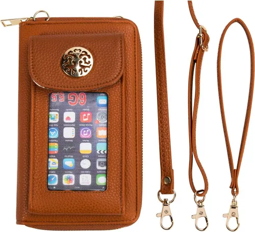 Miniatura 6 de Crossbody - Monedero para teléfono celular para mujer, monedero con soporte de muñeca para teléfono