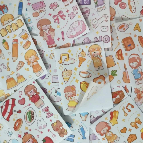 Miniatura 5 de Kawaii Washi - Juego de calcomanías (50 hojas), postre dulce, fruta, plantas, papelería, gelatina, pastel de gelatina, calcomanías de alimentos