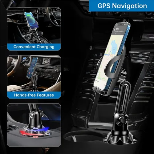 Miniatura 2 de Soporte de teléfono para coche, regulable, para teléfonos inteligentes, Negro