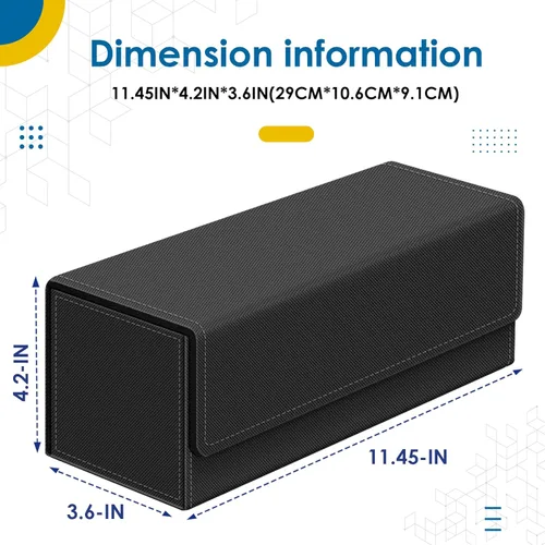 Miniatura 3 de Homthy Funda para cartas intercambiables, de cuero, cierre magnético, caja de almacenamiento para tarjetas de comandante, con capacidad para más