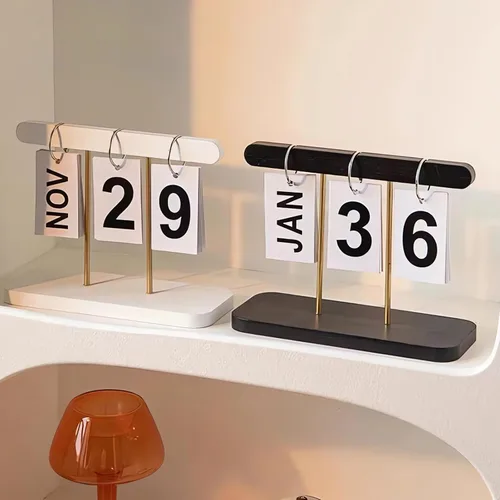 Miniatura 5 de Calendario Diario Perpetuo con Tapa para Escritorio 2026 Decoración Reutilizable para Escritorio de Oficina Accesorios para el Hogar Accesorios