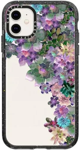 Miniatura 143 de CASETiFY Impact - Funda para iPhone 11 - Flower Power Retro - Negro Transparente