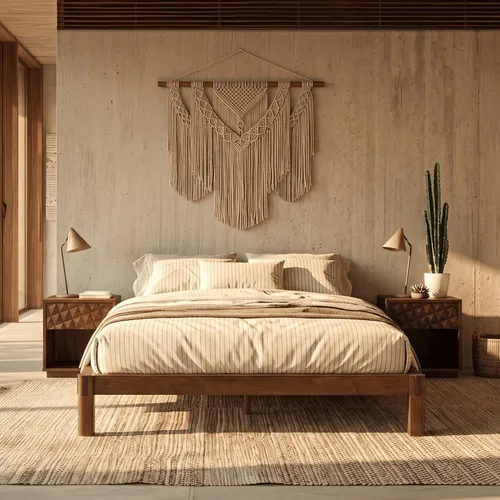 Miniatura 15 de NTC Bastidores de cama Sapa con cabecero y sin cabecero (sin cabecero, negro quemado, matrimonial)