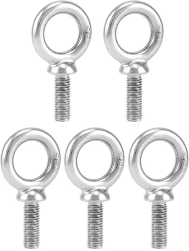Miniatura 9 de QWORK Perno de ojo, paquete de 10 pernos roscados de acero inoxidable de grado marino UNC de 3/8" x 1-1/4