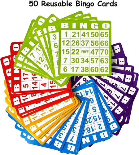 Miniatura 3 de SEETOOOGAMES Juego de Bingo de Lujo - Jaula de Metal, 50 Tarjetas de Bingo, 500 Hojas de Papel, 500 Fichas, 75 Pelotas, Tablero Maestro de Plástico