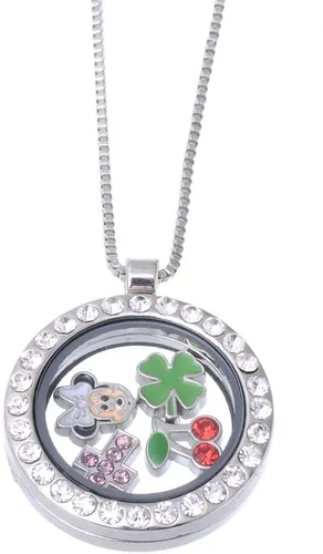 Miniatura 5 de RUBYCA - Collar con colgante de cristal redondo flotante con memoria, 20.0in