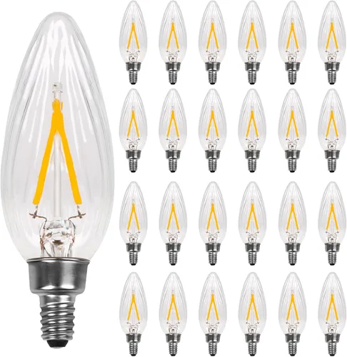 Miniatura 13 de Bombilla LED Regulable para Candelabro Equivalente a 60W, Bombilla LED E12 2700K Blanco Cálido Suave, Bombillas para Lámpara de Araña, 6W 650LM CA10