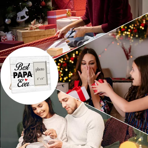 Miniatura 7 de Oqtumes Marco de fotos de regalo para papá, regalo para el abuelo de nietos, regalos para abuelo, marco rústico de madera con el mejor papá