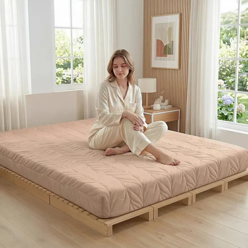 Miniatura 16 de ZonLi Colchón de piso japonés tipo futón, colchón de tatami de tamaño completo, 4" de espesor, colchoneta enrollable de tatami con funda lavable Gris