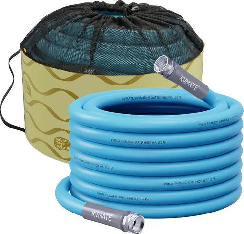 Miniatura 13 de RVMATE Manguera de agua para autocaravana de 15 pies, 5/8 pulgadas de diámetro interior, manguera de agua potable sin plomo, sin fugas, manguera