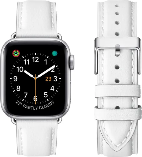 Miniatura 32 de Bandas cuadradas compatibles con Apple Watch de 38 mm, 40 mm, 41 mm, 42 mm, 44 mm, 45 mm, 49 mm, correa de muñeca de cuero genuino para iWatch SE