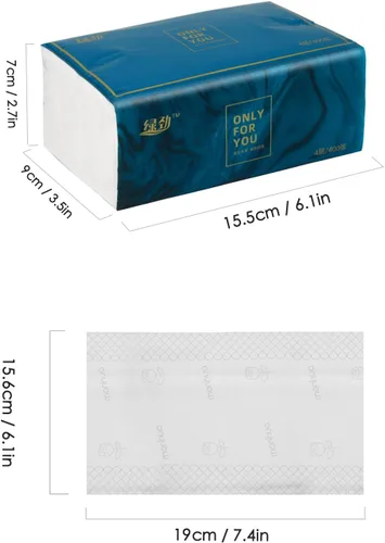 Miniatura 2 de Paquete de 8 pañuelos faciales desechables, papel higiénico, material de fibra de pulpa de madera nativa, servilleta facial suave, papel facial