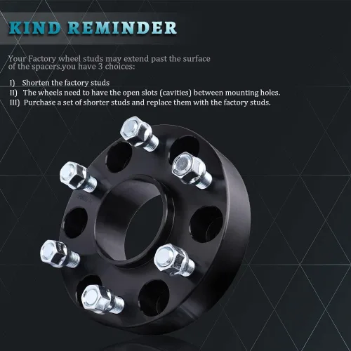 Miniatura 4 de Espaciadores de rueda forjados de 1.5 pulgadas, 0.236 x 5.500 in (orificio del cubo de 3.075 in, pernos M14x1.5) Adaptadores espaciadores centrados