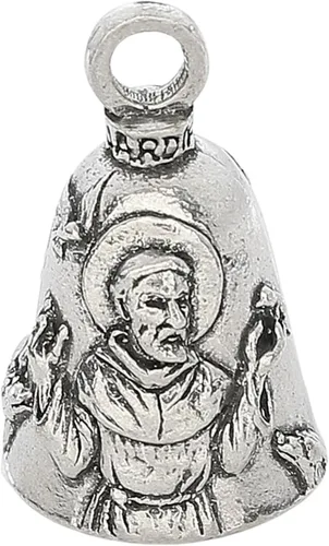 Miniatura 14 de Guardian Bell Campana religiosa de buena suerte con llavero y bolsa de regalo de terciopelo negro Campana de motocicleta Peltre sin plomo