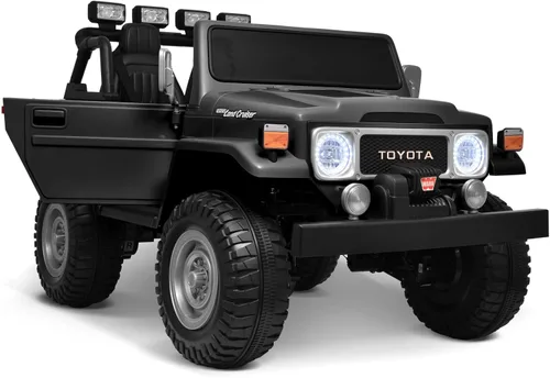 Miniatura 7 de Joywhale - camión de juguete para niños de 24V, de 2 plazas, con licencia Toyota Land Cruiser FJ40, 4WD, auto eléctrico alimentado con batería