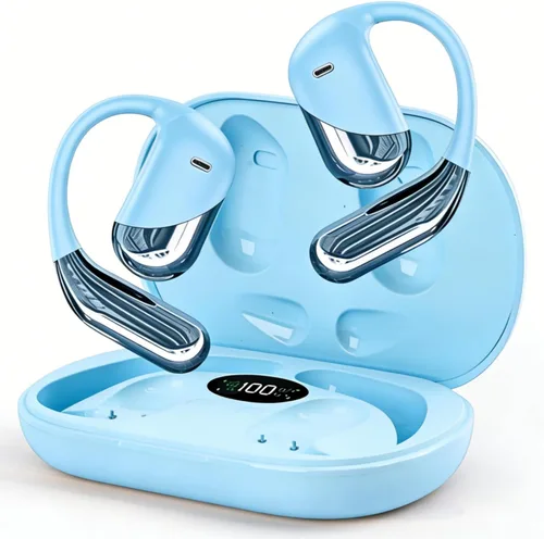 Miniatura 10 de Open Ear Clip Wireless Earbuds Bone Conduction Headphones, Bluetooth 5.4，Built-in Mic, IPX7 Waterproof, LED Display Charging Case,Ear Hooks Ear