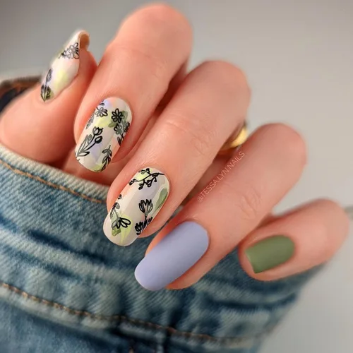 Miniatura 3 de Maniology Nueva placa de estampado de uñas de crecimiento, diseños para amantes de las plantas para manicuras florales simples y minimalistas