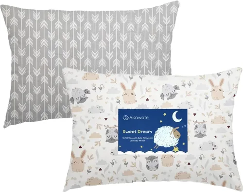 Miniatura 12 de Funda de almohada de viaje para niños, 2 paquetes de fundas de almohada 100% algodón para niños pequeños para ropa de cama, funda de almohada de 14