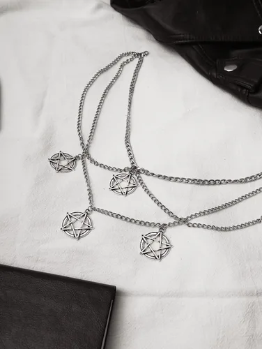Miniatura 6 de Sacina Gargantilla gótica en capas, gargantilla gótica, gargantilla grunge, collares grunge, collares Y2K, Halloween, Navidad, Año Nuevo, regalo