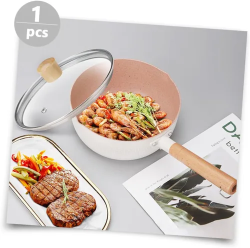 Miniatura 9 de 1 juego de sartén antiadherente multifuncional olla de cocina para guisos de fideos instantáneos y comida mango ergonómico fácil de limpiar tapa