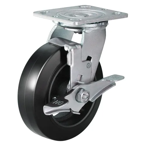 Miniatura 48 de Ruedas industriales de 5 x 2 pulgadas, rueda de goma en hierro fundido, juego de 4 ruedas resistentes con capacidad de hasta 1800 libras