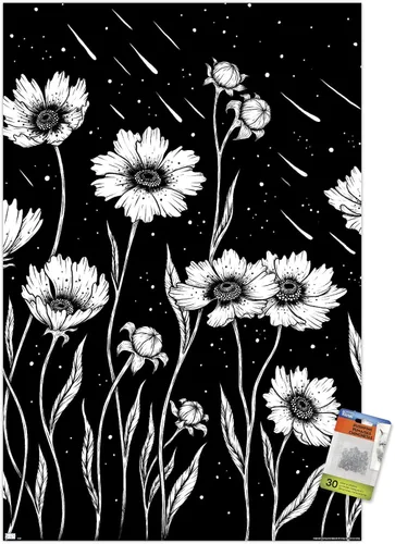 Miniatura 7 de Trends International Episodic Drawing - Midnight Golden Waves Wall Poster, 14.72" x 22.37", Premium Poster & Push Pin Bundle