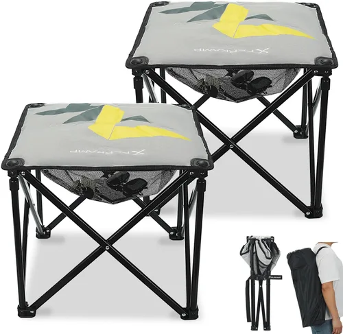 Taburete acolchado para campamento, reposapiés de gran tamaño de 18 pulgadas, sillas de campamento de 500 libras, taburete portátil para camping,