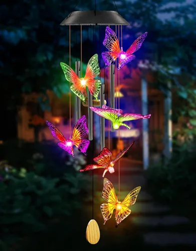 Miniatura 8 de Regalos de cumpleaños para mujeres, mamá, abuela, campanillas de viento de colibrí Purtuemy con 4 tubos de aluminio, campanillas de viento solares