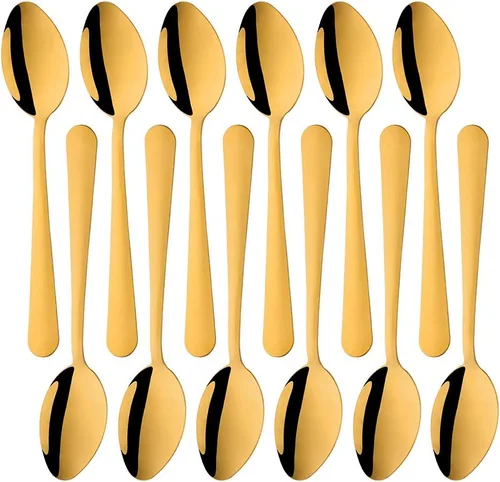 Miniatura 15 de Juego de 12 cucharas de café, mini cucharas de café, cucharas de café expreso de acero inoxidable, cucharas pequeñas para postre, té, aperitivo, 4.5