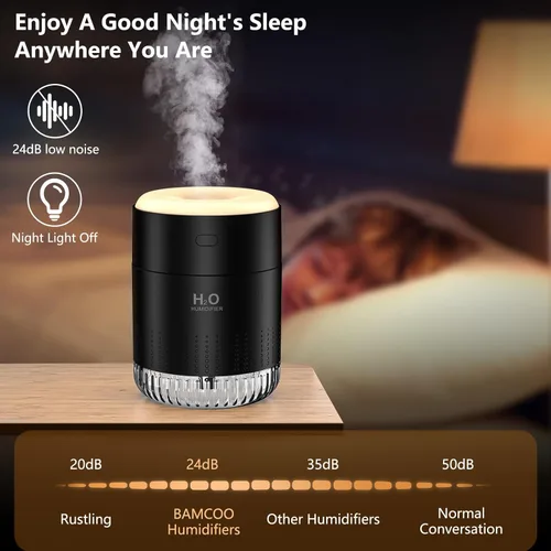 Miniatura 15 de Mini humidificador portátil, apagado automático, 2 modos de niebla, silencioso, pequeños humidificadores para dormitorio, viajes, oficina, Rosa