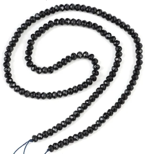 Miniatura 4 de Adabele - 1 hebra de piedras preciosas curativas de cuarzo negro azabache natural de 0.118 pulgadas (0.118 in), pequeñas cuentas de piedra sueltas