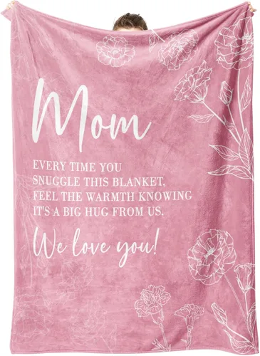 Miniatura 11 de GiltGlimmer Regalos para mamá, manta de regalo de cumpleaños para mamá, regalo para madres para mujeres de hija e hijo, regalo de We Love You