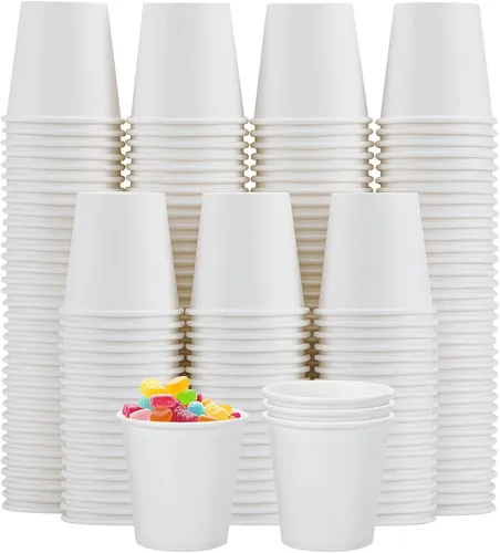 Miniatura 17 de Clawsoff Paquete de 300 vasos de papel de 3 onzas, vasos desechables para baño, vasos pequeños para enjuague bucal, mini vasos de papel de 3 onzas