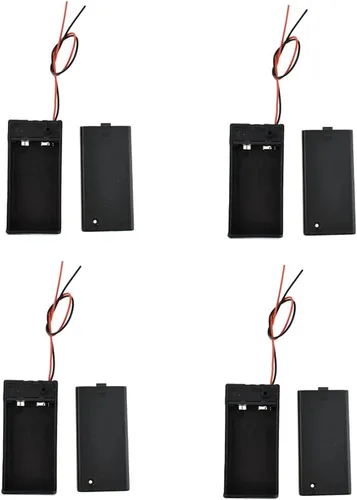 Miniatura 24 de HAHIYO 2 soportes de batería AAA con conector JST, suministro portátil, intercambio rápido, tapas de forma segura, conveniente interruptor