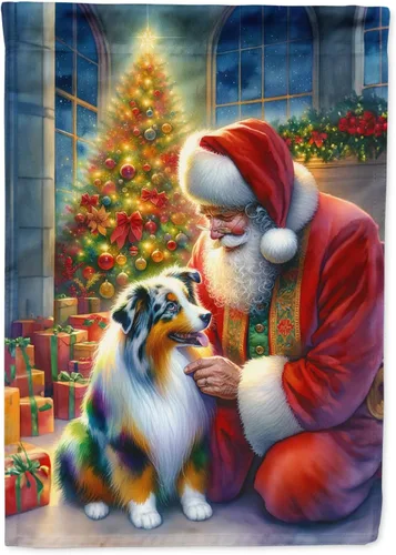 Miniatura 61 de Caroline's Treasures DAC4159CHF - Bandera de casa de Husky siberiano y Papá Noel para porche, grande, para colgar en la pared, poliéster