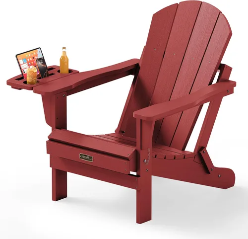 Miniatura 93 de SERWALL - Silla plegable Adirondack para patio, jardín, exterior, resistente a la intemperie, sillas para hoguera, color naranja