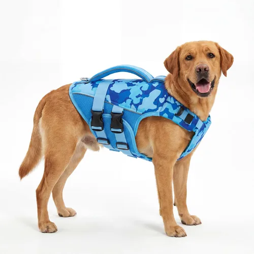 Miniatura 17 de ASENKU Chaleco salvavidas para perros, chaleco de natación para perros de alta flotación con asas de rescate para perros pequeños, medianos