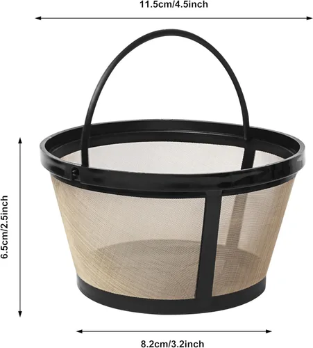 Miniatura 7 de Cesta de filtro reutilizable de 8 a 12 tazas con parte inferior cerrada para cafetera y cafetera MrCoffee – Reemplazo de filtro permanente