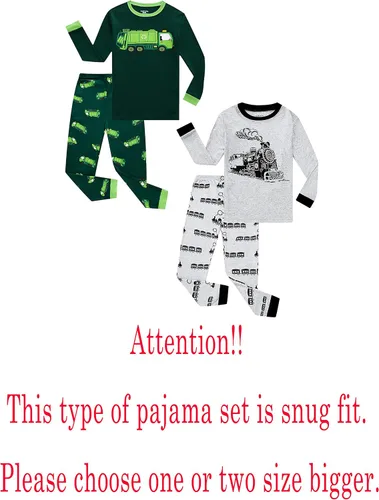 Miniatura 2 de Family Feeling - Conjunto de 2 piezas de pijama de Navidad a rayas para niños y niñas, 100 % algodón